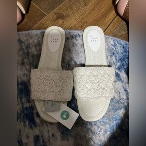 a new day Cream Woven Slide Mules